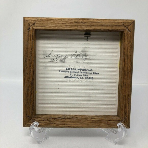 Vintage Sierra Windsong Susan Lilly Tile Cat Trivet Hand Painted & Signed 1988 - Picture 5 of 8